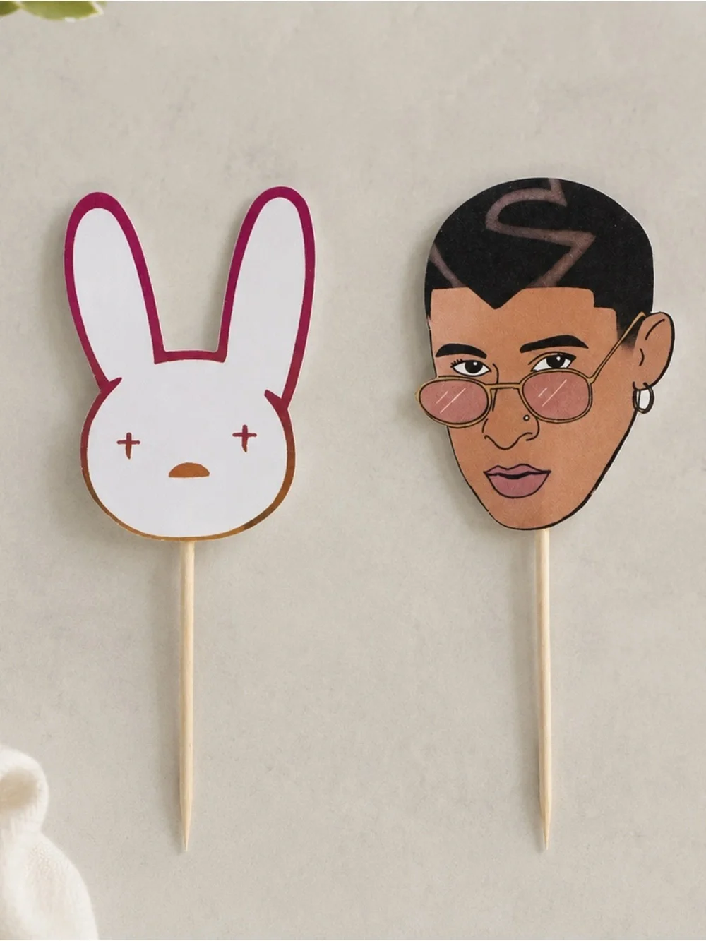 Bad Bunny  Cupcake Toppers - Party Decorations